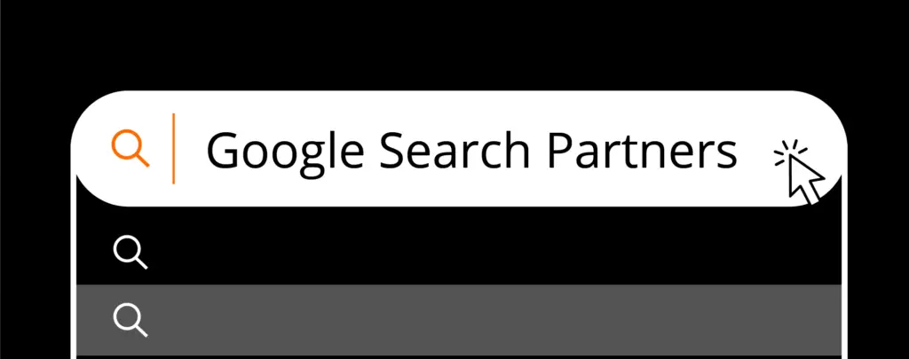 search bar icon searching for "google search partners"