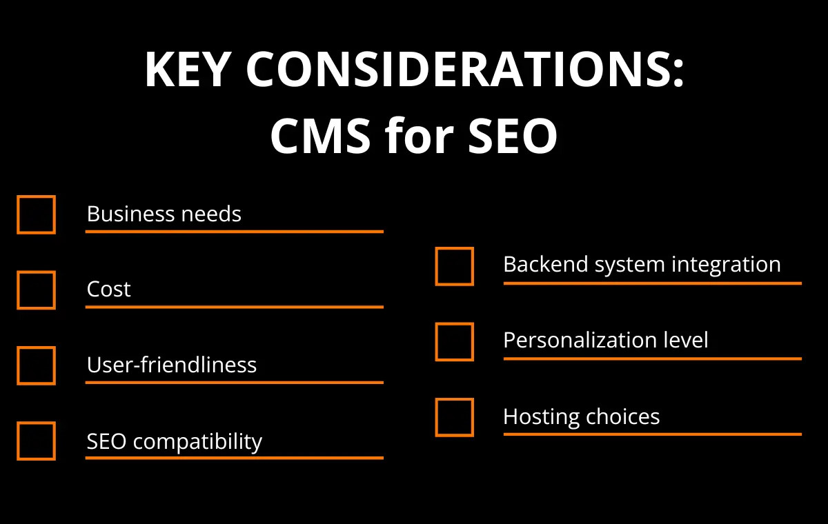 checklist for cms for seo 