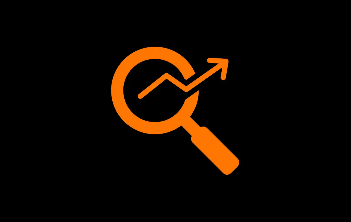 magnifying glass with arrow to represent seo 