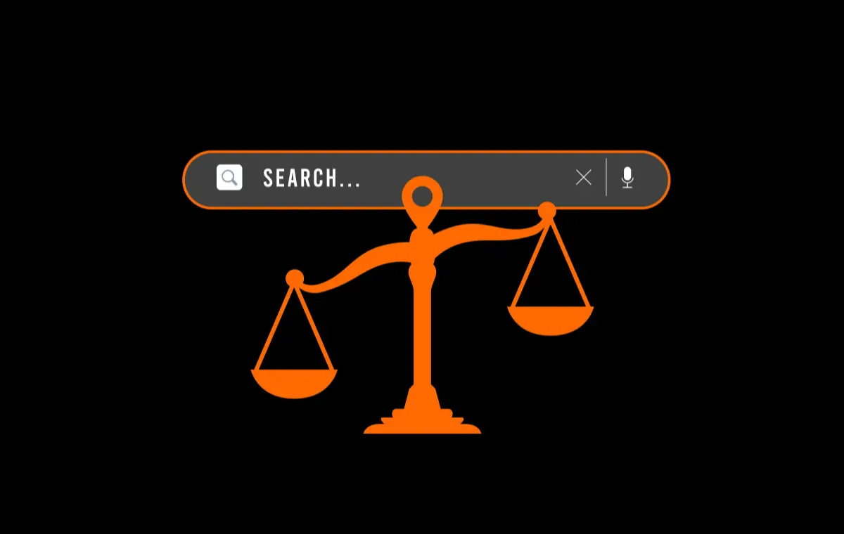 search bar near judicial balance scale