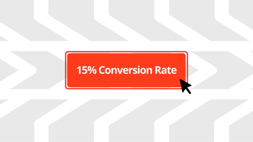 "15% Conversion Rate" statistic