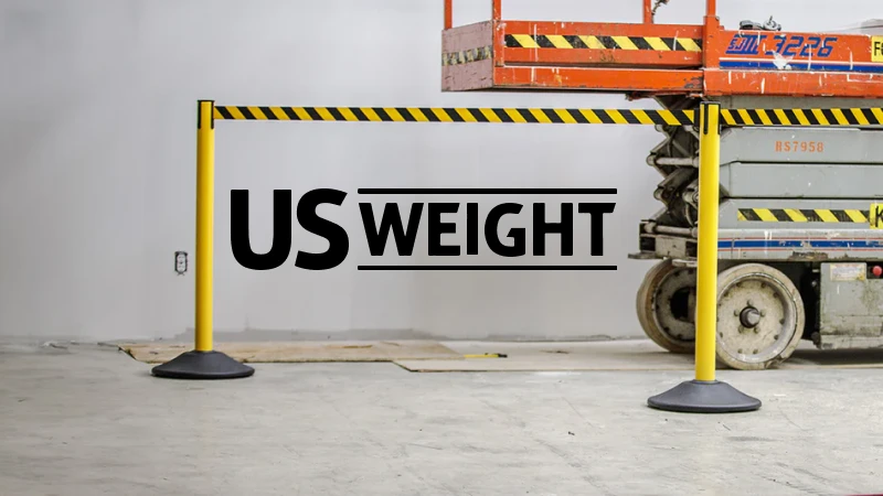 us weight logo near machinery