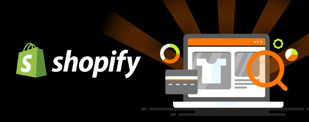 shopify logo next to cartoon computer icon